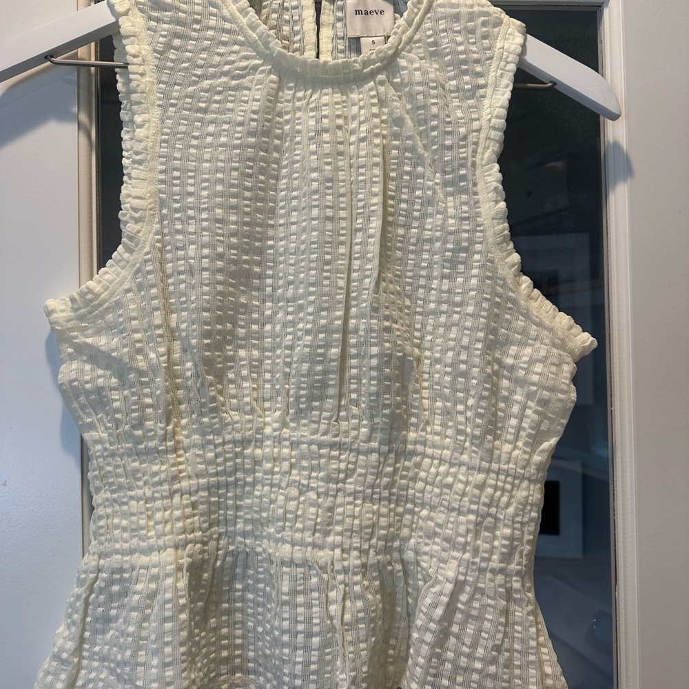 Maeve by Anthropologie sleeveless blouse stretch lace size Small in ivory - Picture 5 of 9
